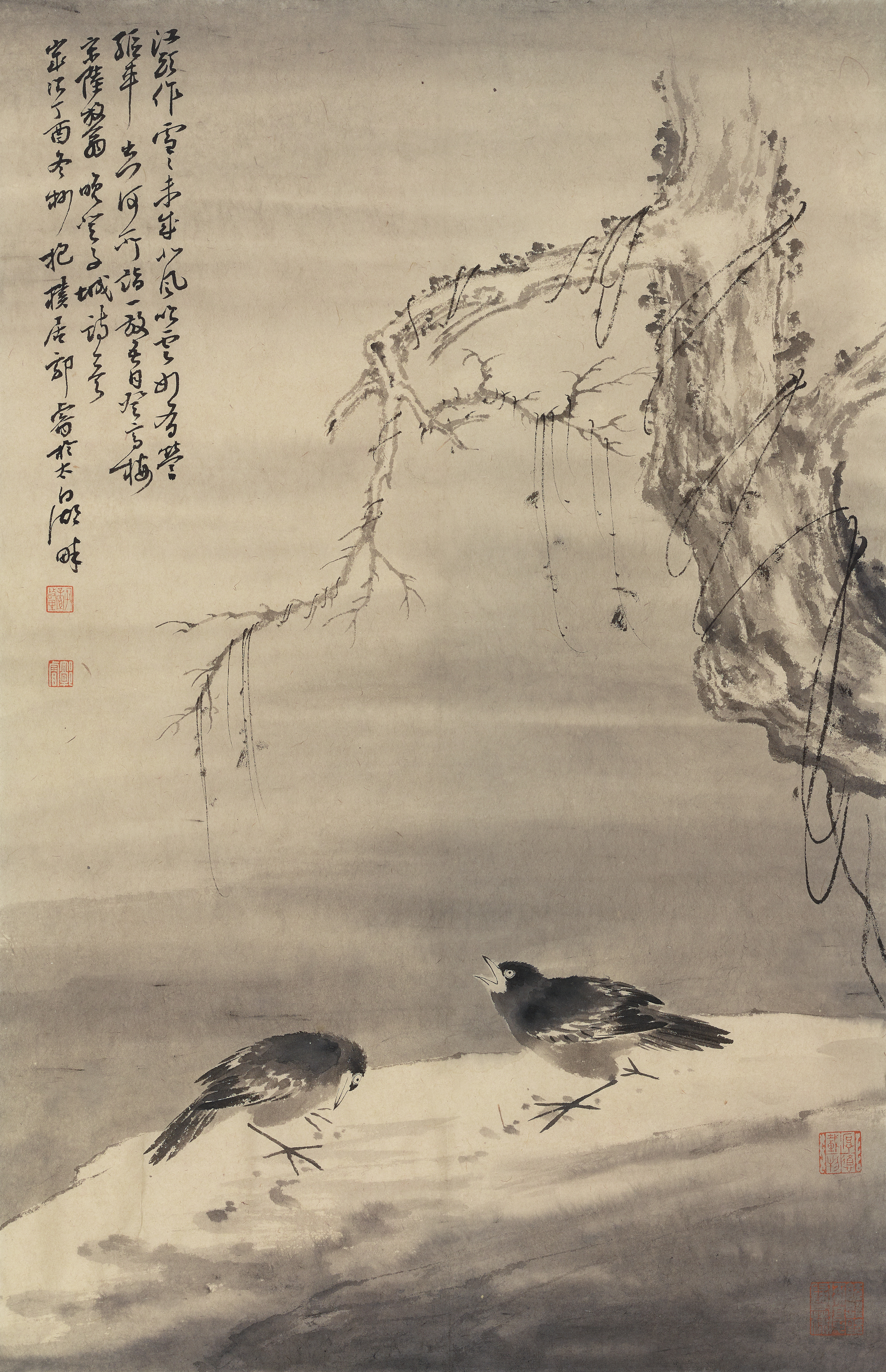 20220331-“因材施教,和而不同——陈辉老师和他的研究生们”线上展-郭睿-《北湖初雪》 纸本设色(郭睿)2017年.jpg